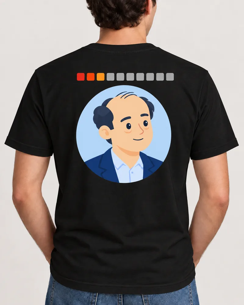 Playera «Profe Barco» 30 de 100 — Negra · diseño en la espalda