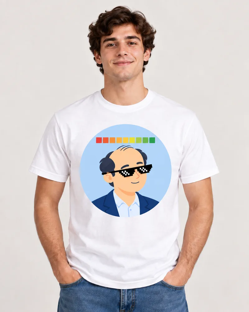 Playera «Profe Barco» · Performance — Blanca, con cuadros de desempeño